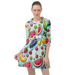 Fruits Sweet Pattern Mini Skater Shirt Dress by Ravend