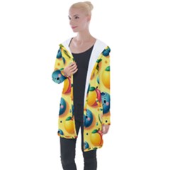 Fruits Fresh Sweet Pattern Longline Hooded Cardigan by Ravend