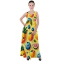 Fruits Fresh Sweet Pattern Empire Waist Velour Maxi Dress View1