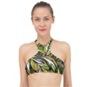 Foliage Pattern Texture Background High Neck Bikini Top View1