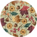 Autumn Leaves Colours Season Wooden Puzzle Round View1