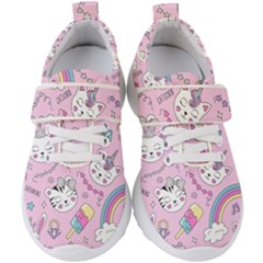 Beautiful Cute Animals Pattern Pink Kids  Velcro Strap Shoes by Grandong