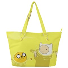 Adventure Time Jake The Dog Finn The Human Artwork Yellow Full Print Shoulder Bag by Sarkoni