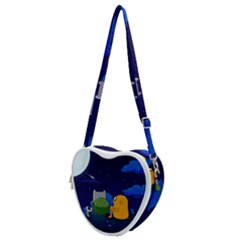 Adventure Time Jake And Finn Night Heart Shoulder Bag by Sarkoni