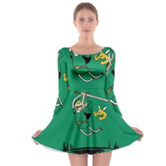 Adventure Time The Legend Of Zelda Long Sleeve Skater Dress by Sarkoni