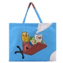 Cartoon Adventure Time Jake And Finn Zipper Large Tote Bag View1