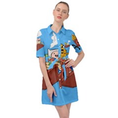 Cartoon Adventure Time Jake And Finn Belted Shirt Dress by Sarkoni