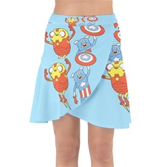 Adventure Time Avengers Age Of Ultron Wrap Front Skirt by Sarkoni