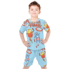 Adventure Time Avengers Age Of Ultron Kids  T-shirt And Shorts Set by Sarkoni