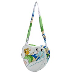 Adventure Time Finn And Jake Snow Heart Shoulder Bag by Sarkoni