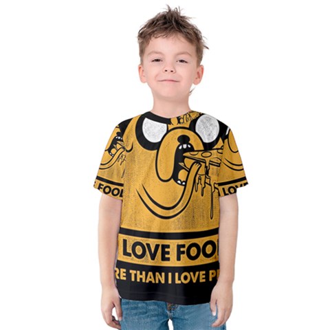 Adventure Time Jake  I Love Food Kids  Cotton T-shirt by Sarkoni