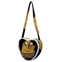 Adventure Time Jake  I Love Food Heart Shoulder Bag by Sarkoni