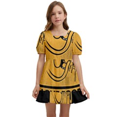 Adventure Time Jake  I Love Food Kids  Short Sleeve Dolly Dress by Sarkoni