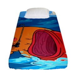 Adventure Time Fish Landscape Fitted Sheet (single Size) by Sarkoni