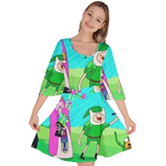 Adventure Time The Legend Of Zelda Parody Velour Kimono Dress by Sarkoni