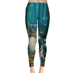 Anime My Neighbor Totoro Jungle Natural Everyday Leggings  by Sarkoni