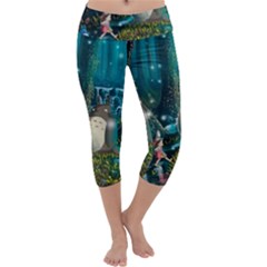 Anime My Neighbor Totoro Jungle Natural Capri Yoga Leggings by Sarkoni