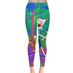 Jake And Finn Adventure Time Landscape Forest Saturation Everyday Leggings  by Sarkoni