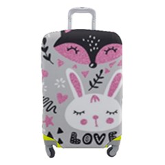 Big Set With Cute Cartoon Animals Bear Panda Bunny Penguin Cat Fox Luggage Cover (small) by Bedest