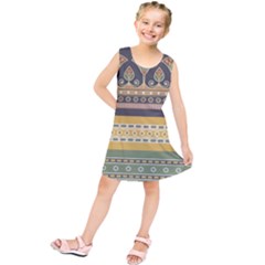 Seamless Pattern Egyptian Ornament With Lotus Flower Kids  Tunic Dress by Hannah976