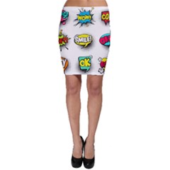 Set Colorful Comic Speech Bubbles Bodycon Skirt by Hannah976