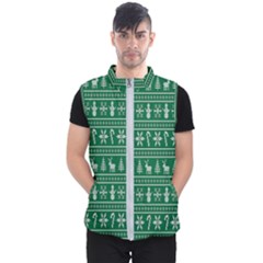 Wallpaper Ugly Sweater Backgrounds Christmas Men s Puffer Vest by artworkshop