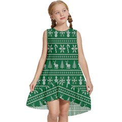 Wallpaper Ugly Sweater Backgrounds Christmas Kids  Frill Swing Dress by artworkshop