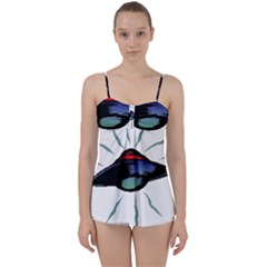 Alien Unidentified Flying Object Ufo Babydoll Tankini Top by Sarkoni