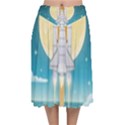 Space Exploration Illustration Velvet Flared Midi Skirt View1