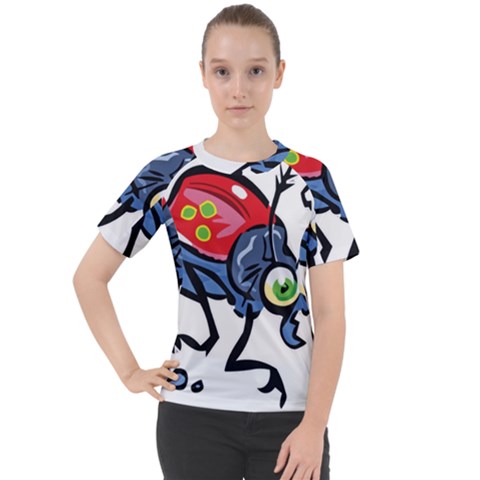 Bug Black Insect Animal Women s Sport Raglan T-shirt by Sarkoni