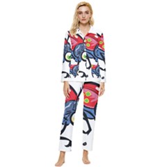 Bug Black Insect Animal Womens  Long Sleeve Velvet Pocket Pajamas Set by Sarkoni