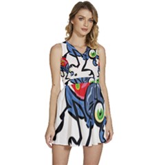 Bug Black Insect Animal Sleeveless High Waist Mini Dress by Sarkoni