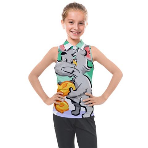 Mouse Cheese Tail Rat Mice Hole Kids  Sleeveless Polo T-shirt by Sarkoni