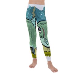 Fish Hook Worm Bait Water Hobby Kids  Lightweight Velour Leggings by Sarkoni