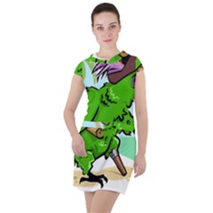 Parrot Hat Cartoon Captain Drawstring Hooded Dress by Sarkoni