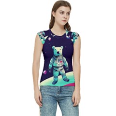 Bear Astronaut Futuristic Women s Raglan Cap Sleeve T-shirt by Bedest