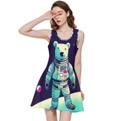 Bear Astronaut Futuristic Inside Out Racerback Dress by Bedest