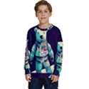 Bear Astronaut Futuristic Kids  Crewneck Sweatshirt View1