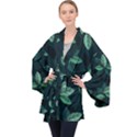 Foliage Long Sleeve Velvet Kimono  View1