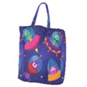 Cartoon Funny Aliens With Ufo Duck Starry Sky Set Giant Grocery Tote View2