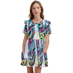 Graffiti Love Kids  Frilly Sleeves Pocket Dress by essentialimage