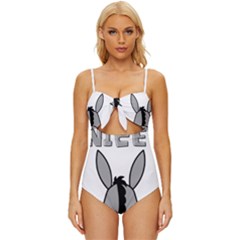 Donkey Ass Funny Nice Cute Floppy Knot Front One-piece Swimsuit by Sarkoni