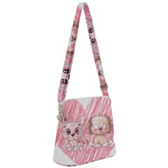 Paw Dog Pet Puppy Canine Cute Zipper Messenger Bag by Sarkoni