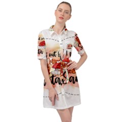 Santa Cookies Christmas Belted Shirt Dress by Sarkoni