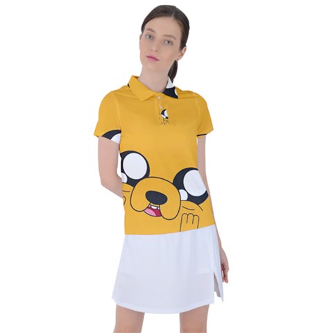 Adventure Time Cartoon Face Funny Happy Toon Women s Polo T-shirt by Bedest