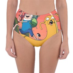 Finn And Jake Adventure Time Bmo Cartoon Reversible High-waist Bikini Bottoms by Bedest