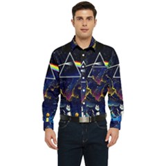 Trippy Kit Rick And Morty Galaxy Pink Floyd Men s Long Sleeve Pocket Shirt  by Bedest