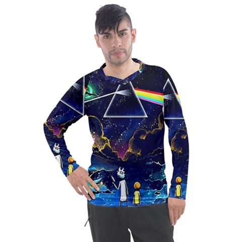 Trippy Kit Rick And Morty Galaxy Pink Floyd Men s Pique Long Sleeve T-shirt by Bedest