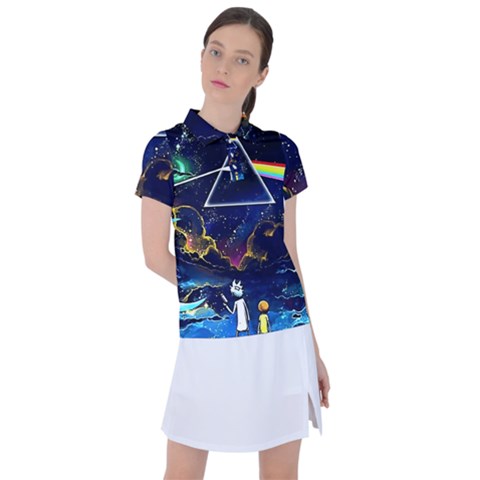 Trippy Kit Rick And Morty Galaxy Pink Floyd Women s Polo T-shirt by Bedest