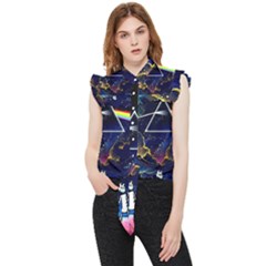 Trippy Kit Rick And Morty Galaxy Pink Floyd Frill Detail Shirt by Bedest